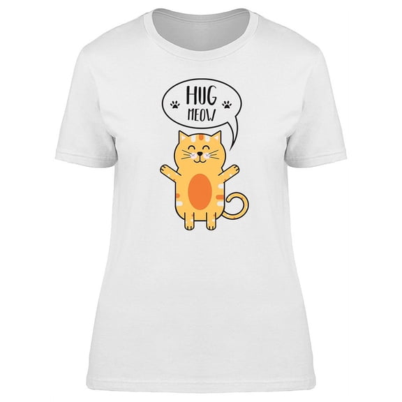 Funny Cat Art Wishing Hug T-Shirt Women -Image by Shutterstock, Female Medium
