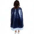 thumbnail image 3 of HXWCHs Girls Sparkling Sequins Short Cape for Stage Performance Carnival Role Play and Party Outfit 10-14 Years Navy, 3 of 4