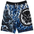 thumbnail image 4 of Marvel Avengers Black Panther Little Boys Rash Guard and Swim Trunks Outfit Set Blue / White 4, 4 of 5
