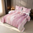 thumbnail image 3 of Erosebridal Oil Painting Quilt King, Pastel Pink Ombre King Coverlet Set, Pink Reversible 3 Pieces 1 Bedspread and 2 Pillowcases, 3 of 7
