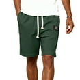 thumbnail image 2 of Zimjoy Green Shorts for Men Drawstring Elastic Waist Lounge Short Lightweight Sweat Short Men Solid Waffle Shorts, Dark Green XL, 2 of 6