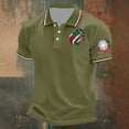 thumbnail image 2 of Bibifish Mens Polo Shirts Short Sleeve Striped Collar Graphic Casual Shirts Classic Fit Daily Wear Tops, 2 of 3