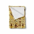 thumbnail image 2 of Egyptian Print Soft Flannel Fleece Throw Blanket, Characters and Hieroglyphs Retro Grunge Aged Paper Style Backdrop, Cozy Plush for Indoor and Outdoor Use, 60" x 80", Multicolor, by Ambesonne, 2 of 6