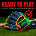 thumbnail image 6 of Franklin Sports Meshtek Kids Teeball Glove + Ball Set, 9.5 in, Navy/Lime/Orange, Right Hand Throw, 6 of 7
