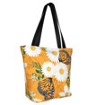 thumbnail image 2 of Kll Tote Bag For Women White Floral And Butterflies Print Shopping Grocery Reusable Bags For Office School Shopping Travel, 2 of 8