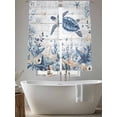 thumbnail image 5 of Ocean Turtles Sheer Curtains 72 Inch Long 2 Panels, Blue Yellow Sea Star Shell Coral White Wood Grain Light Filtering Rod Pocket Curtains, Sheer Voile Drapes for Living Room Bedroom, 52"x72", 5 of 8