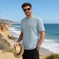 thumbnail image 5 of Fexilor Men's Short Sleeve Henley Shirts,Textured Jacquard Casual Button-Up Tops, 5 of 7
