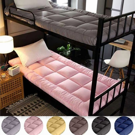 Oefntac Mattress Thick Fiber Mattress Pad,35x78 Inch Soft Student Dorm Bed Topper,Water Washed Brushed Fabric Foldable Breathable Easy Store Lightweight