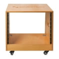 thumbnail image 2 of Sound Town DIY Slanted 8U Studio Rack, Plywood, Golden Oak, Rubber Feet, Casters (SDRK-8T), 2 of 6