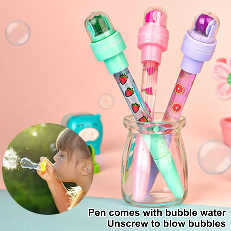 Multifunction bubble pen, rolling, sealing, blowing bubbles, luminesce