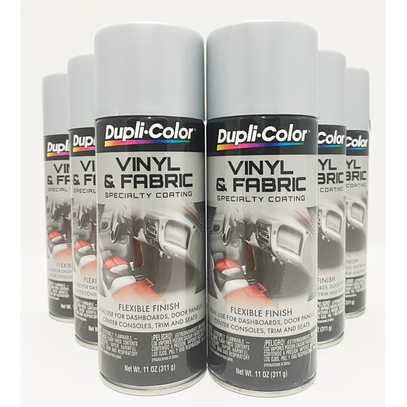Duplicolor HVP103 - 6 Pack Vinyl & Fabric Spray Paint Silver - 11 oz