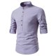thumbnail image 1 of Blusa y camisa de manga larga con cuello alto para hombre, informal, con botones y rayas, blusa de manga larga con cuello alto, blusa para hombre, 1 of 9
