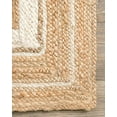 thumbnail image 2 of Tana Natural Braided Jute Rug with White Border – Handwoven 100% Natural Jute, Durable & Soft Carpet for Living Room, Bedroom, or Dining Area – 4' x 6', 2 of 4