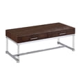 thumbnail image 4 of Furniture of America Table Basse Romano Contemporain en Métal à 2 Tiroirs en Marron, 4 of 4