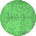 thumbnail image 1 of Ahgly Company Indoor Round Oriental Emerald Green Traditional Area Rugs, 6' Round, 1 of 4