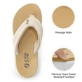 thumbnail image 2 of STQ Women‘s Flip-flop Non Slip Comfortable Yoga-Mat Thong Sandals for Outdoor Beige Brown 6 US, 2 of 6