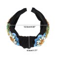 thumbnail image 2 of Unique Bargains 1 Pc Bling Rhinestone Headband Vintage Flowers Rhinestone Black Flannel Wide Edge Headband 4.92"x1.77", 2 of 7