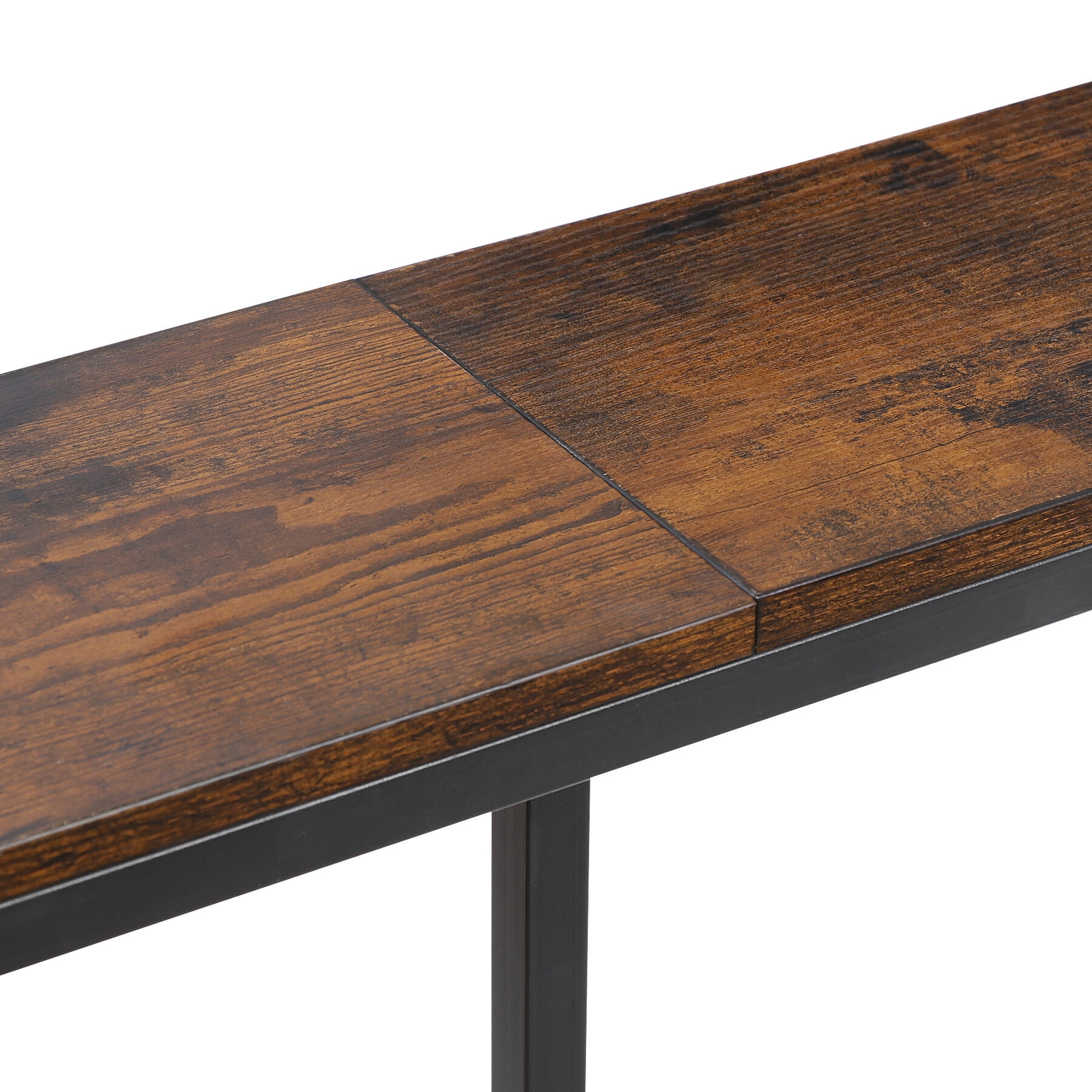 ZENSTYLE Console Table with Power Outlet Narrow Sofa Table for Entryway Hallway Living Room Brown