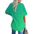 thumbnail image 5 of LADIGASU Women's Oversized Casual V-neck Short Sleeved Solid Summer Base Shirt Sports T-shirt, 5 of 6
