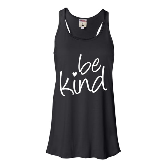 Womens Be Kind Heart Flowy Racerback Tank Top T-Shirt
