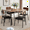 Brown, variant on Luku 5-Piece Dining Table Set with Storage Rack, Modern Black Wood Table & 4 Chairs