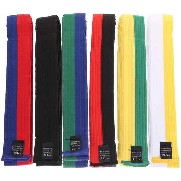 WORGEOUS Cinturones de karate de 6 piezas Cinturones de artes marciales profesionales de algodón de algodón de algodón