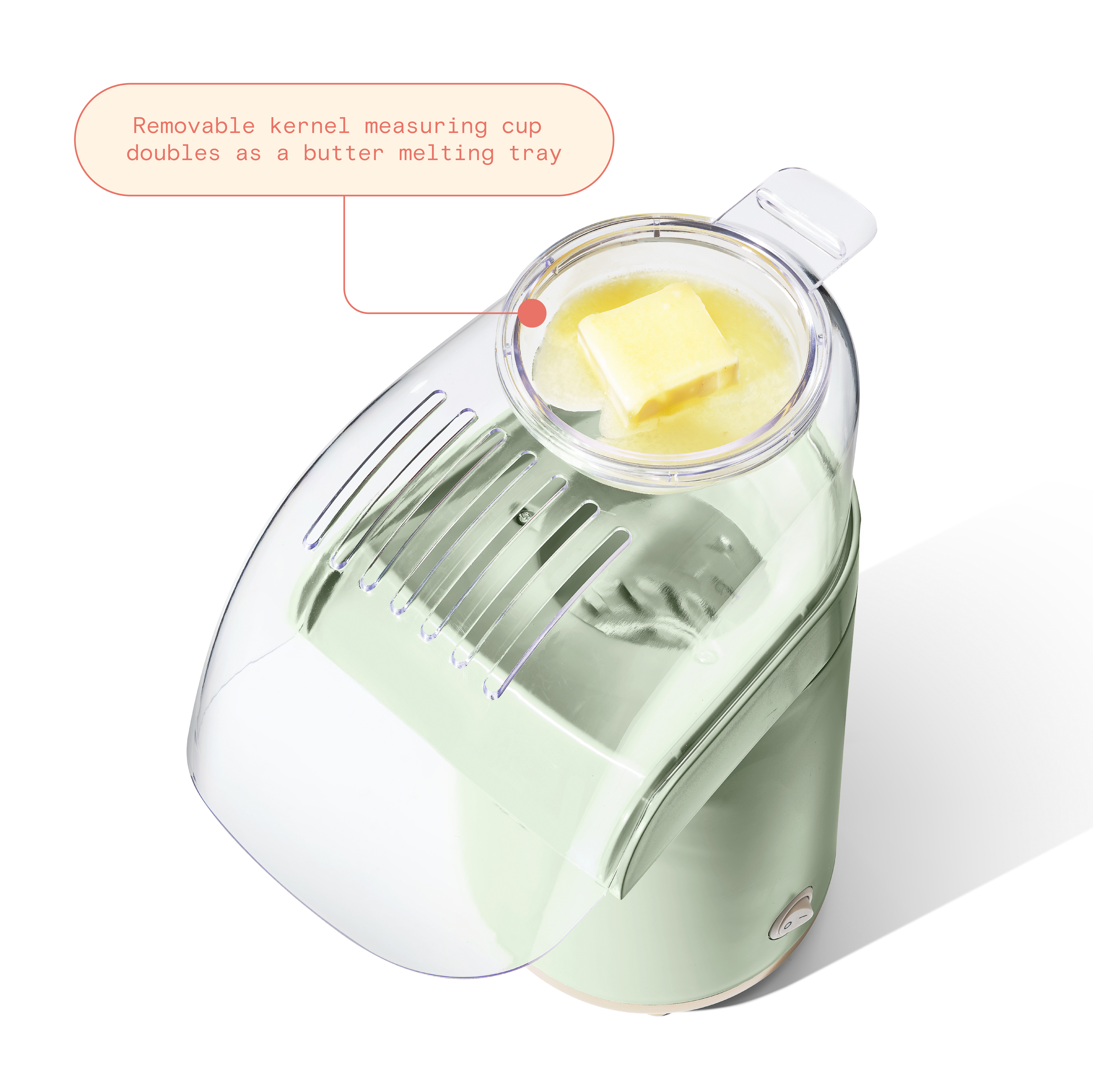 Beautiful 16 Cup Hot Air Electric Popcorn Maker, Sage Green by Drew Barrymore - image 5 of 13