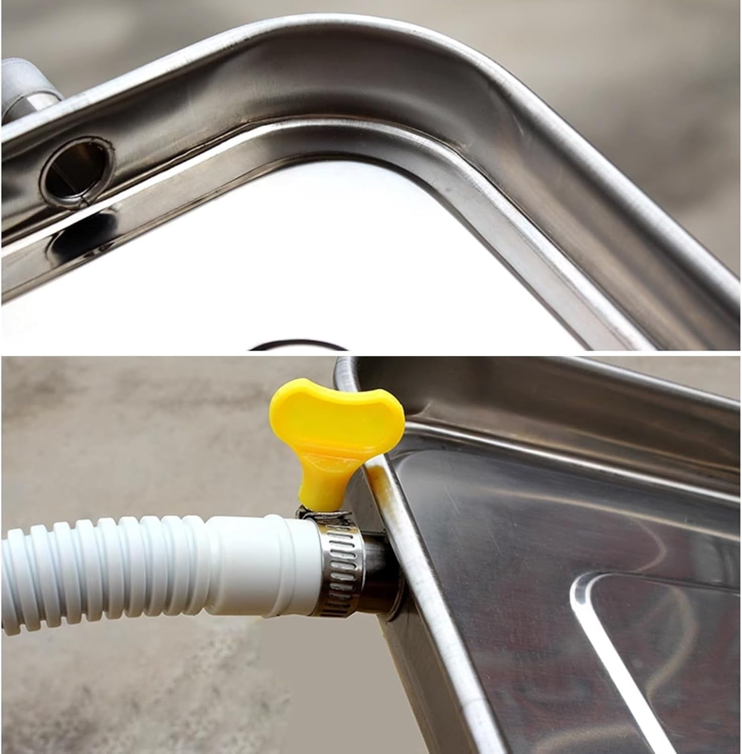 Stainless steel drip tray with drain and water pipe, drip tray for air conditioners, condensate tray for Universal Split Air Conditioner Heat Pump Systems