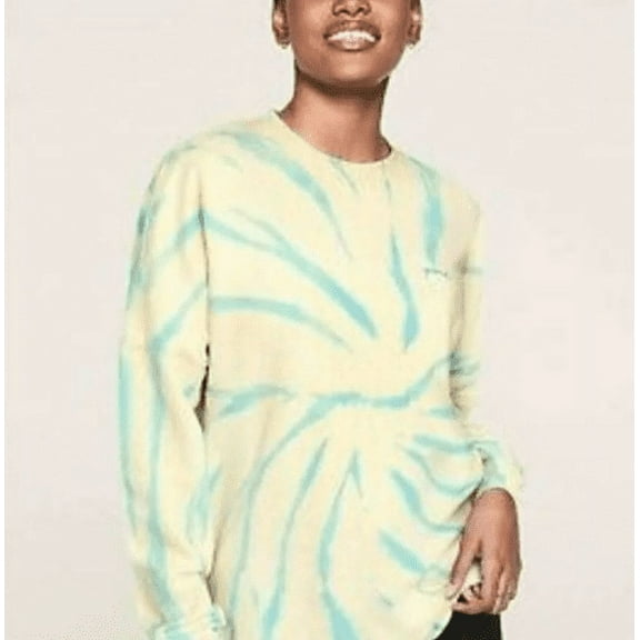 Victoria's Secret PINK Women's Tie Dye Long Sleeve Sweatshirts Green L, $56 NWT