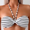 thumbnail image 6 of Hicidod Women's Bandeau Bikini Sets Strapless O Ring Lace Tie Back High Cut Two Piece Swimsuit Solid Color Beach Trendy Bathing Suits, 6 of 9
