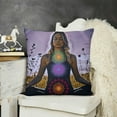 thumbnail image 2 of YINGXI  Meditating Woman in Lotus Pose Throw Pillow Cover Colorful 9 Chakras and Aura Glow Cozy Square Cushion Case for Men Women Boys Girls Room Home Decor 18x18in, 2 of 5