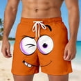 thumbnail image 2 of ibiyuan Men Swim Trunks 5 Inch 3d Cartoon Smile Face Lightweight Mens Shorts Elastic Waist Mens Bathing Suits Beach Swimming Pool Swimwear, 2 of 5