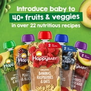 Happy Baby Organics Clearly Crafted, Stage 2, Oats & Fruits Variety Pack, Organic Baby Food, Pouches 4oz (8 pack)