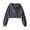 GY2, variant on Hoodie Women Red Ladies Short Double Zip Hoodie Cropped Casual Streetwear Top Sweatshirt for Women L