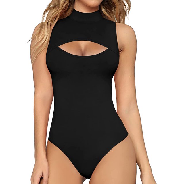 Xishao Body sexy de manga corta para mujer, con abertura frontal, sin mangas, manga larga Xishao ropa