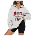 thumbnail image 2 of Zip Up Hoodies for Women Fall Sweaters with Pocket Womens Tops Long Sleeve Turndown Collar Sweatshirt Quarter Zip Sweatshirt Women Winter Sweaters for Women Womens Long Sleeve Tops Casual, 2 of 6