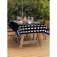 thumbnail image 3 of Outdoor Tablecloth with Umbrella Hole for Patio/Picnic/Party/Camping, Black Geometric Waterproof Table Cloth Rectangle Table Cover Washable, Bohemia Stripes Color Block Modern (60"x 120"), 3 of 9