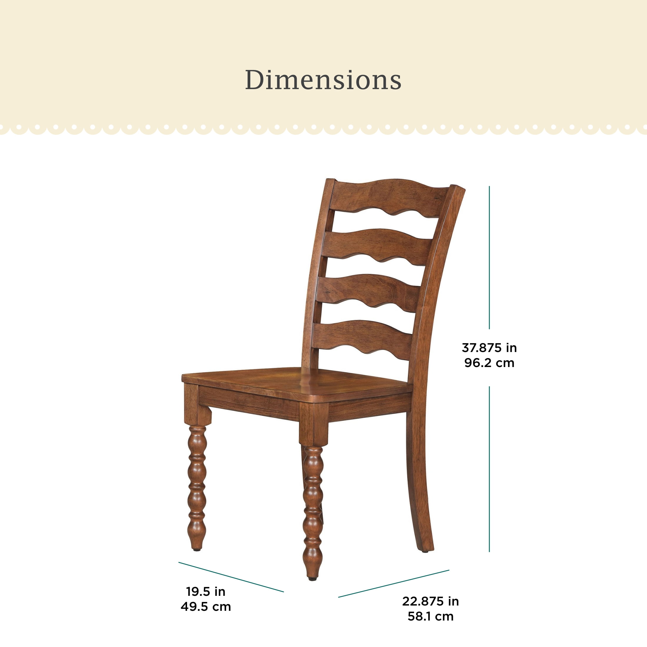 The Pioneer Woman Harper Solid Wood Farmhouse Dining Chairs, Set of 2, Homestead Brown
