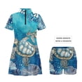 thumbnail image 4 of Uorisanigo Blue Turtle Couple Matching Outfit Men's 1/4 Zip Short Sleeve Golf Shirt Casual Sport and Womens Golf Dress with Shorts with Pockets Short Sleeve Quick Dry Summer Clothes, 4 of 8