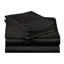 400-Thread-Count 100% Egyptian Cotton Sheet Set, 4-Piece Sheets Sets, 18" Extra Deep Pocket of Fitted Sheet - California King, Black Solid