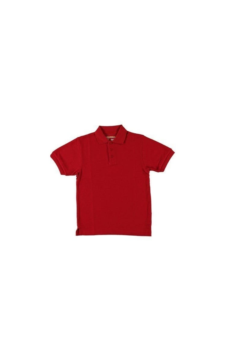 CHEROKEE Girls Uniform Short Sleeve Polo with Faux Twofer