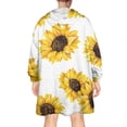 thumbnail image 2 of Sunflowers Blanket Hoodie Wearable Blanket Hoodie for Adults Sherpa All Patterns Oversized Sweatshirt Blanket with Pockets, 2 of 7