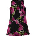 thumbnail image 1 of American Living Womens Printed A-line Shift Dress, Negro, 4 American Living Línea A, Cambio, 1 of 1