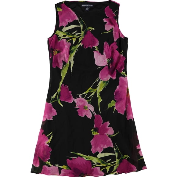 American Living Womens Printed A-line Shift Dress, Negro, 4 American Living Línea A, Cambio