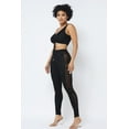 thumbnail image 3 of Mesh Strappy Adjustable Ruched Crop Top With Matching See Through Side Panel Leggings S, 3 of 7