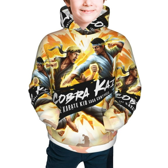Cobra Kai Youth Hoodie Graphic Colorful Cool Kids Hooded Sweatshirts Kangaroo Pocket for Boys Girls Small