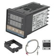 thumbnail image 1 of Termostato Controlador de temperatura Plástico 0 a 400 grados centígrados con relé termopar K 100‑240V, 1 of 5