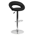 thumbnail image 2 of Emma + Oliver Black Vinyl Rounded Back Adjustable Height Barstool,Chrome Base, 2 of 7