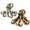 White+Brown, variant on Octopus Resin Jewelry Faceted Ocean Animal Ornament with Gemstone Style Look Coastal Tabletop Decor for Shelf Desk Cabinet Beach House Home Decoration