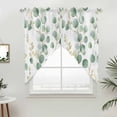 thumbnail image 5 of Eucalyptus Leaves Kitchen Window Curtains, Swag Curtains Valance for Bedroom Living Room Bathroom, Green Gold Spring Botanical Branch Rod Pocket Window Treatment Curtain Block Drapes 2 Panels 36"x45", 5 of 9
